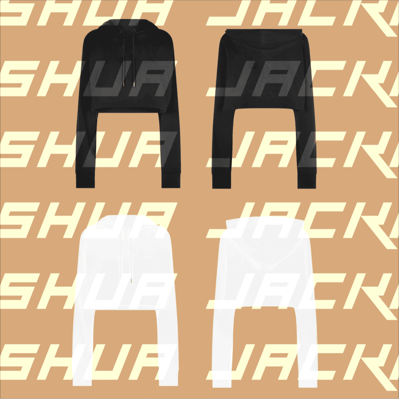 Black White Crop Hoodie Photoshop Template - Joshua Jackai The #1 Graphic Design Agency For E-Commerce Businesses