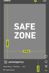 Free Instagram Reels Dimensions Guide that displays the safe areas to crop your Instagram Reels