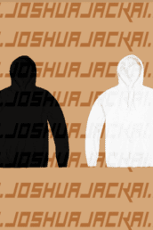free black and white hoodie mockup psd template