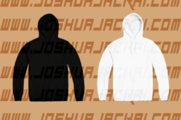 free black and white hoodie mockup psd template