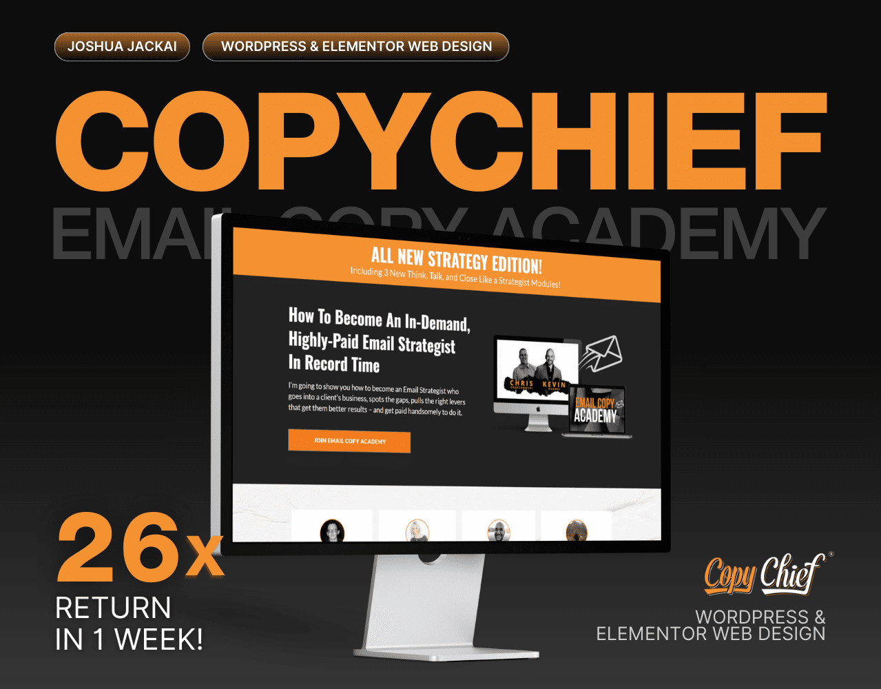 Copy Chief Email Copy Academy UI UX Web Funnel Build by Joshua Jackai Expert Product Marketer - Joshua Jackai The #1 Graphic Design Agency For E-Commerce Businesses