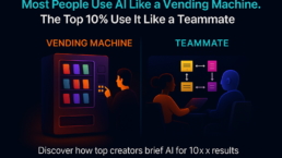 Infographic comparing AI usage as a vending machine vs a creative teammate