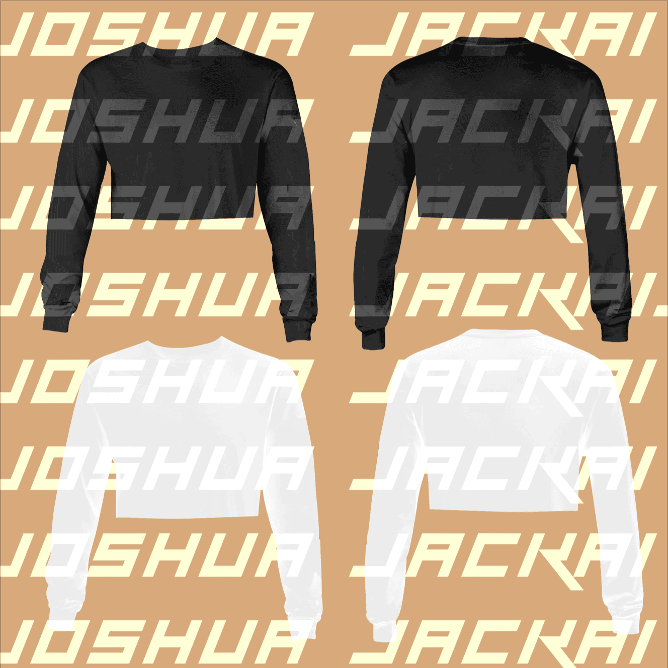 Black White Crop Top Long Sleeve T Shirt - Joshua Jackai The #1 Graphic Design Agency For E-Commerce Businesses