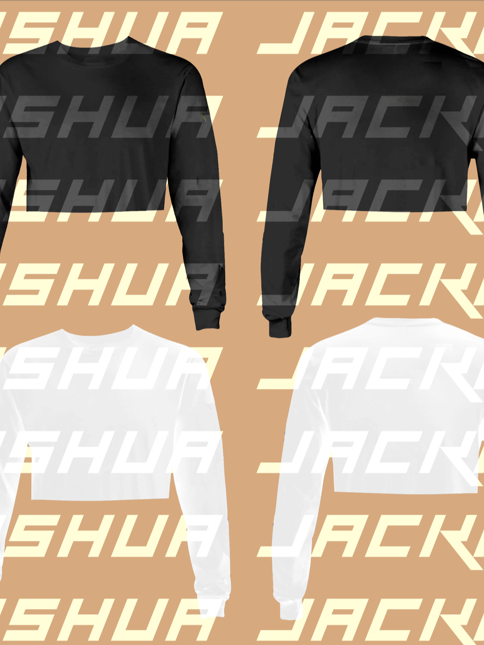 Black White Crop Top Long Sleeve T Shirt uai - Joshua Jackai The #1 Graphic Design Agency For E-Commerce Businesses