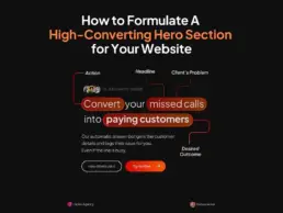 Guide on creating a high-converting hero section for websites with emphasis on action, headline, client's problem, and desired outcome.