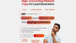 Infographic on converting missed calls into customers using effective website copy.