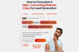 Infographic on converting missed calls into customers using effective website copy.