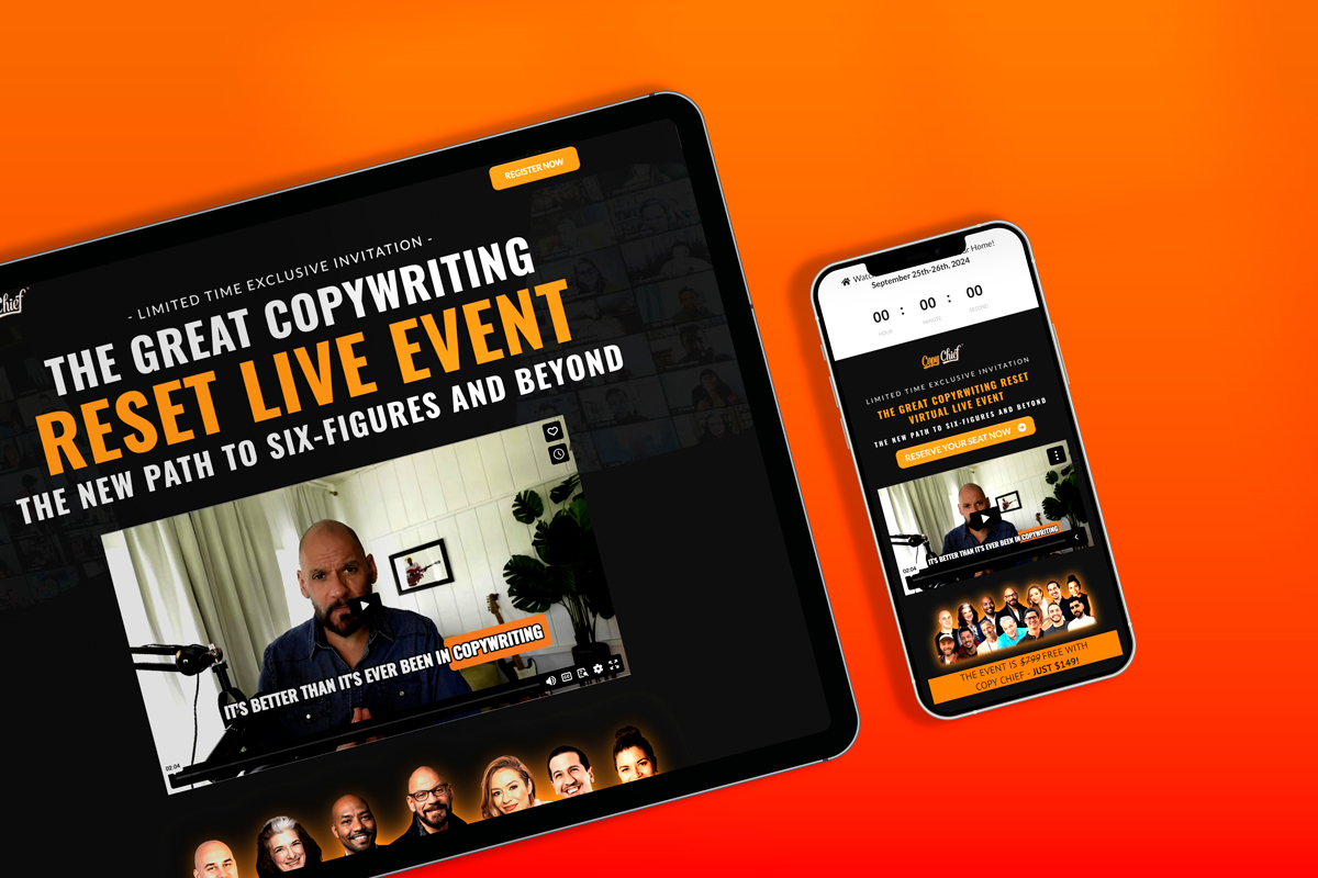 Copy Chief Reset website design by Joshua Jackai
