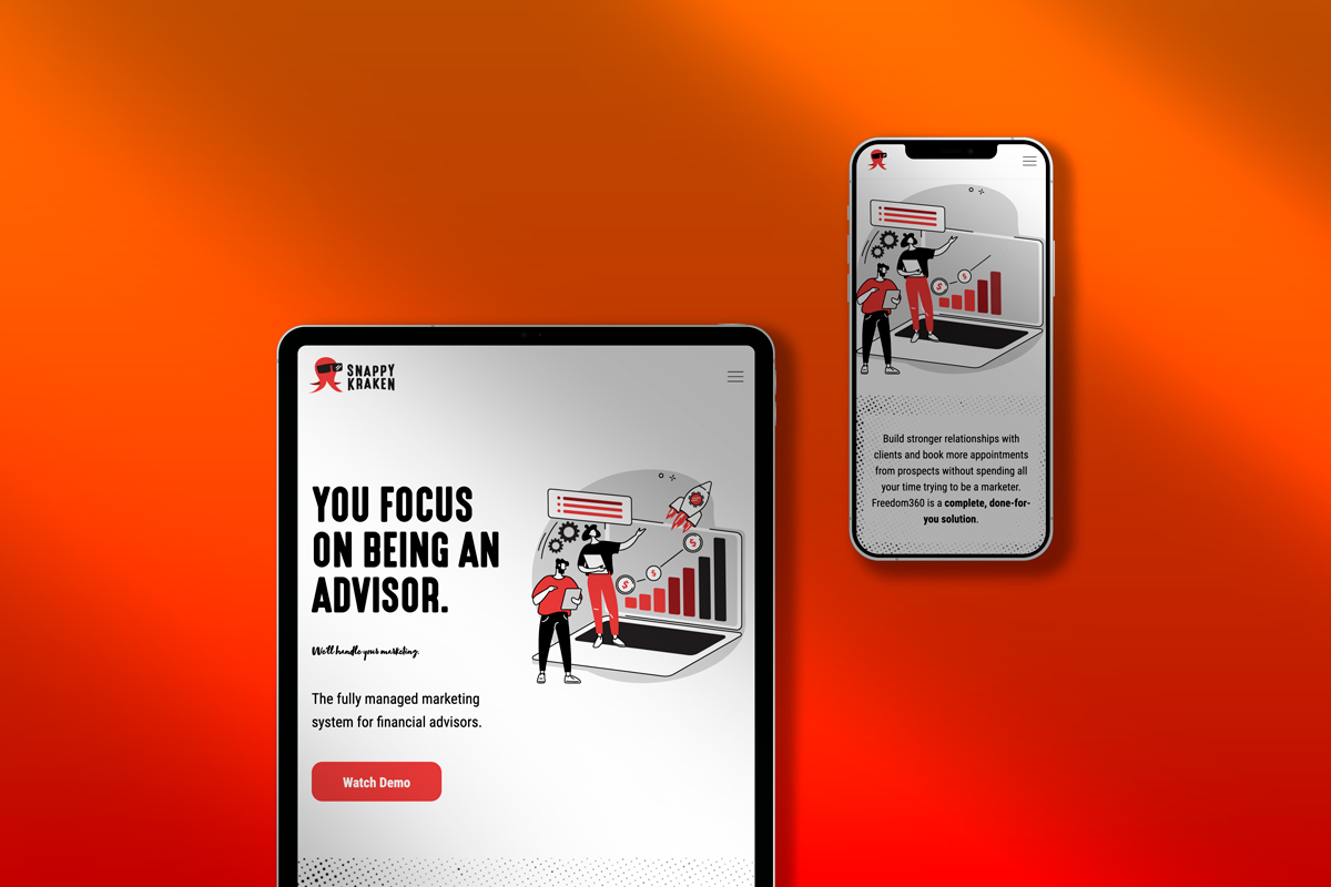Snappy Kraken website design by Joshua Jackai