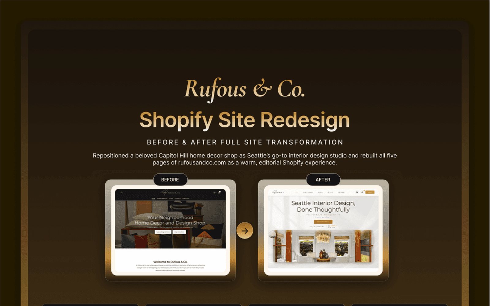 Rufous & Co. web design project