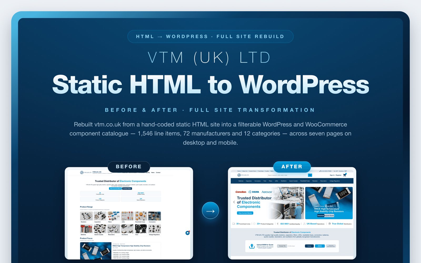 VTM (UK) Ltd web design project