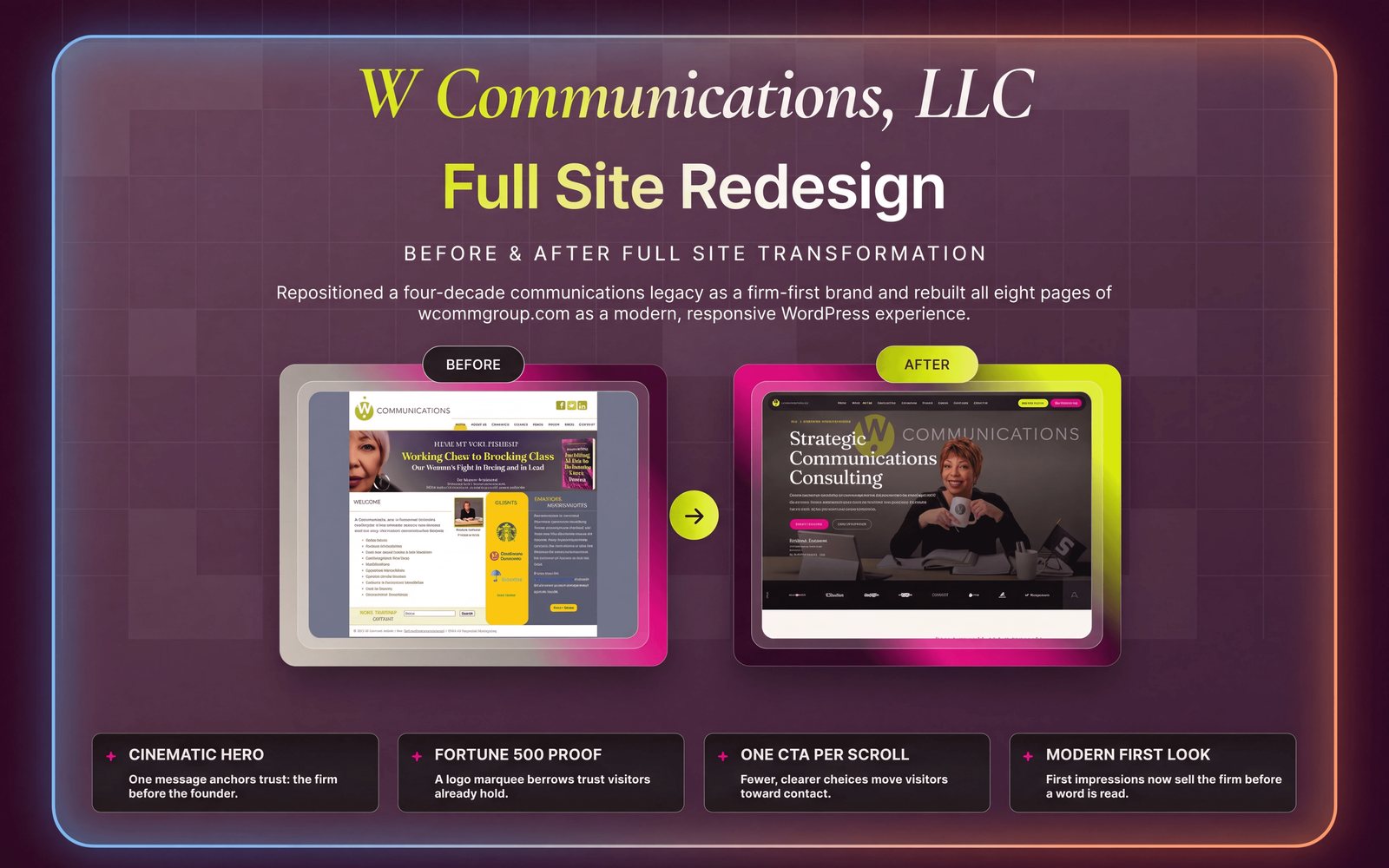 W Communications web design project