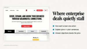 Snappy Kraken pricing page before the redesign, a 3-column feature table that shows b2b website design mistakes
