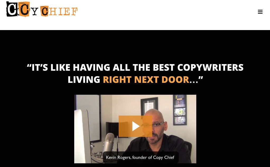 How Do You Build a Product Launch Landing Page That Sells? 2 the Copy Chief homepage