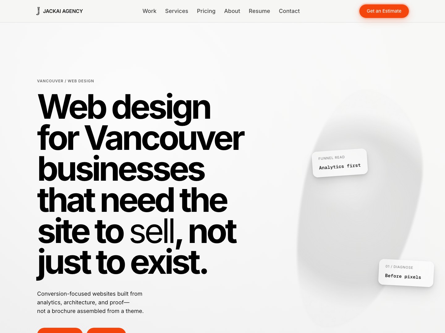 What Is Generative Engine Optimization, and What Should You Change? 3 The Jackai Agency web design page for Vancouver businesses