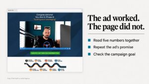 Copy Chief page before and after, used to show post-click mismatch between an ad's promise and the page that follows