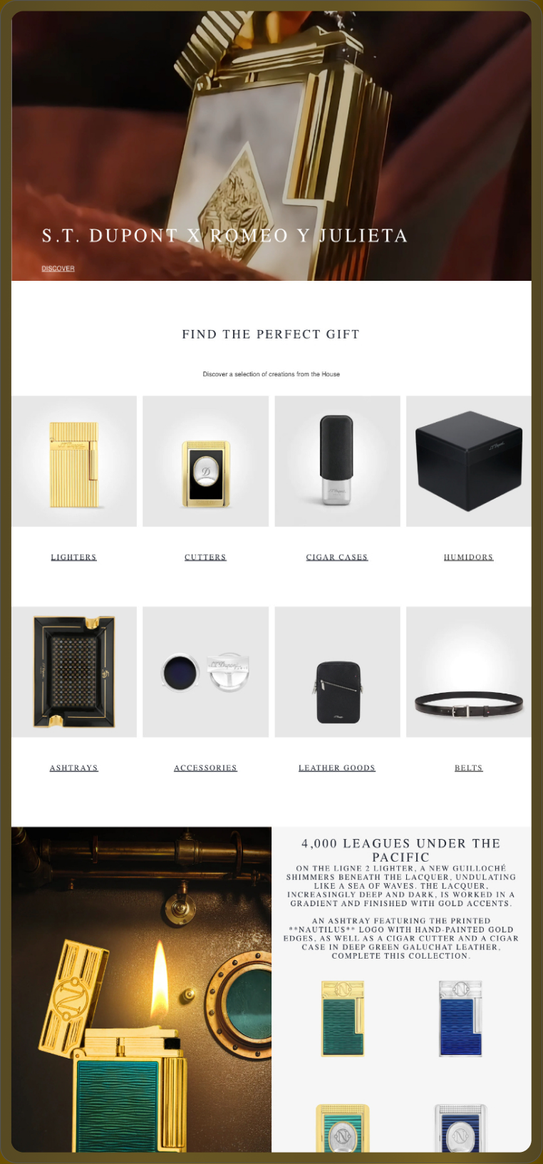 After: a catalogue browsable by maison, finish and price, with full product titles and pricing on every card.