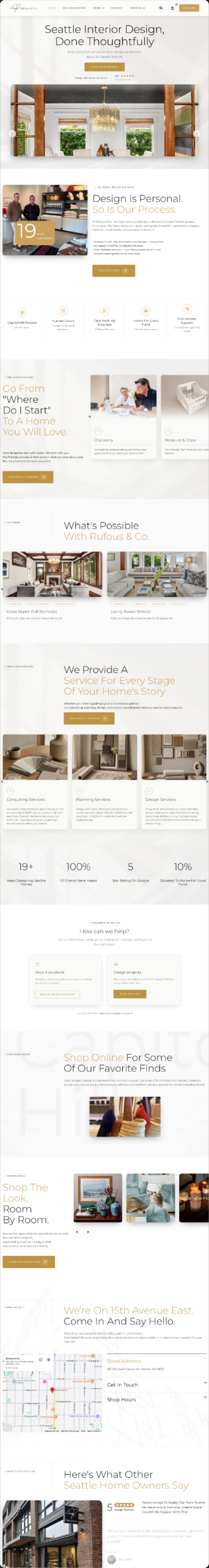 After: a homepage with 2 clearly separated routes, 1 for hiring the studio and 1 for buying from it.