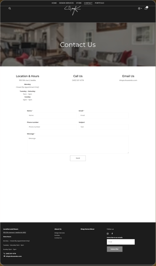 Before: a contact page that opens with pleasantries and a bare form.