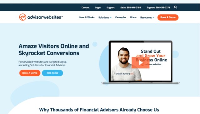 After: Advisor Websites, homepage