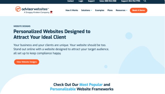 After: Advisor Websites, personalized page
