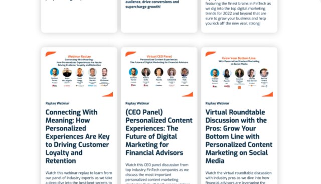 After: Advisor Websites, webinar library