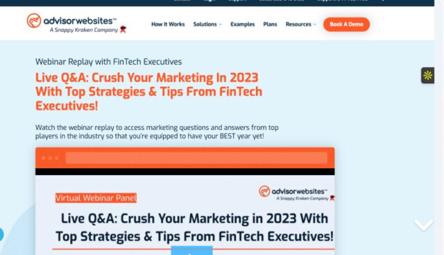 After: Advisor Websites, webinar replay template