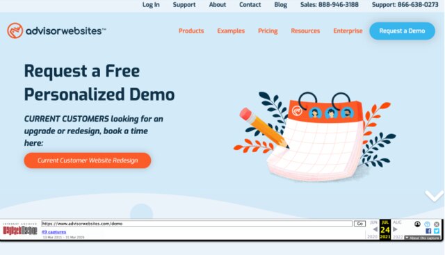 Before: Advisor Websites, booking page