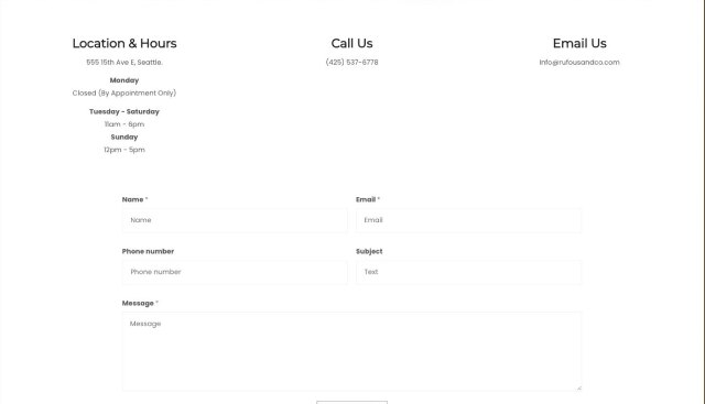 Before: Rufous & Co., contact