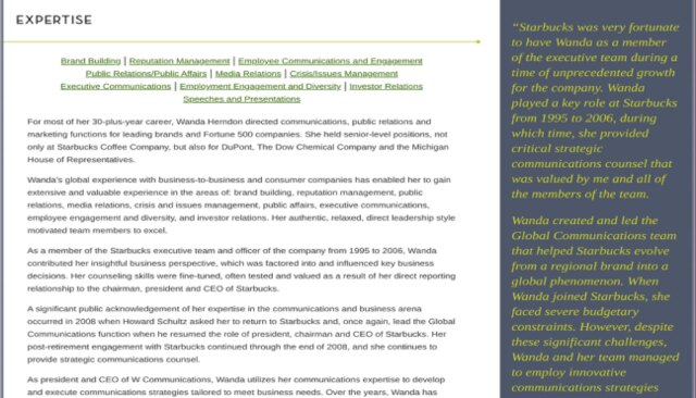 Before: W Communications, expertise